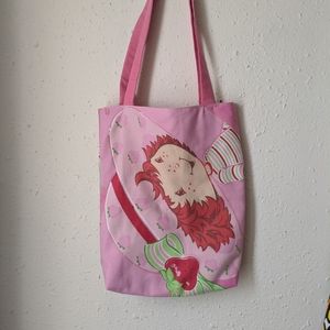 Upcycled strawberry shortcake tote